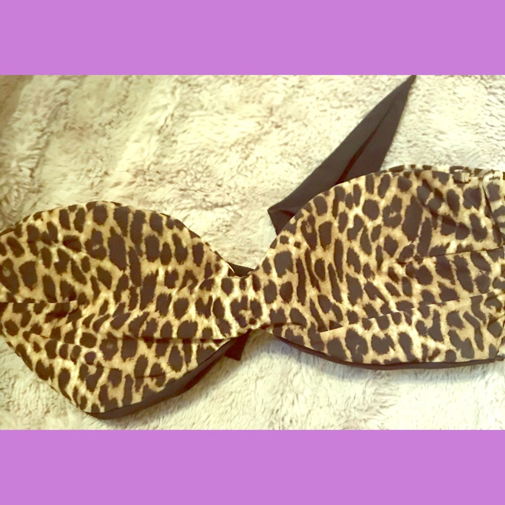 Leopard swim top